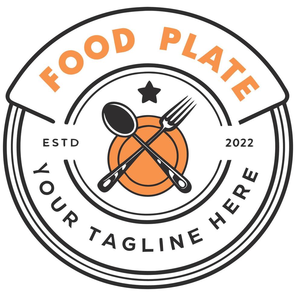 Minimalist Food Plate Branding Concept. vector