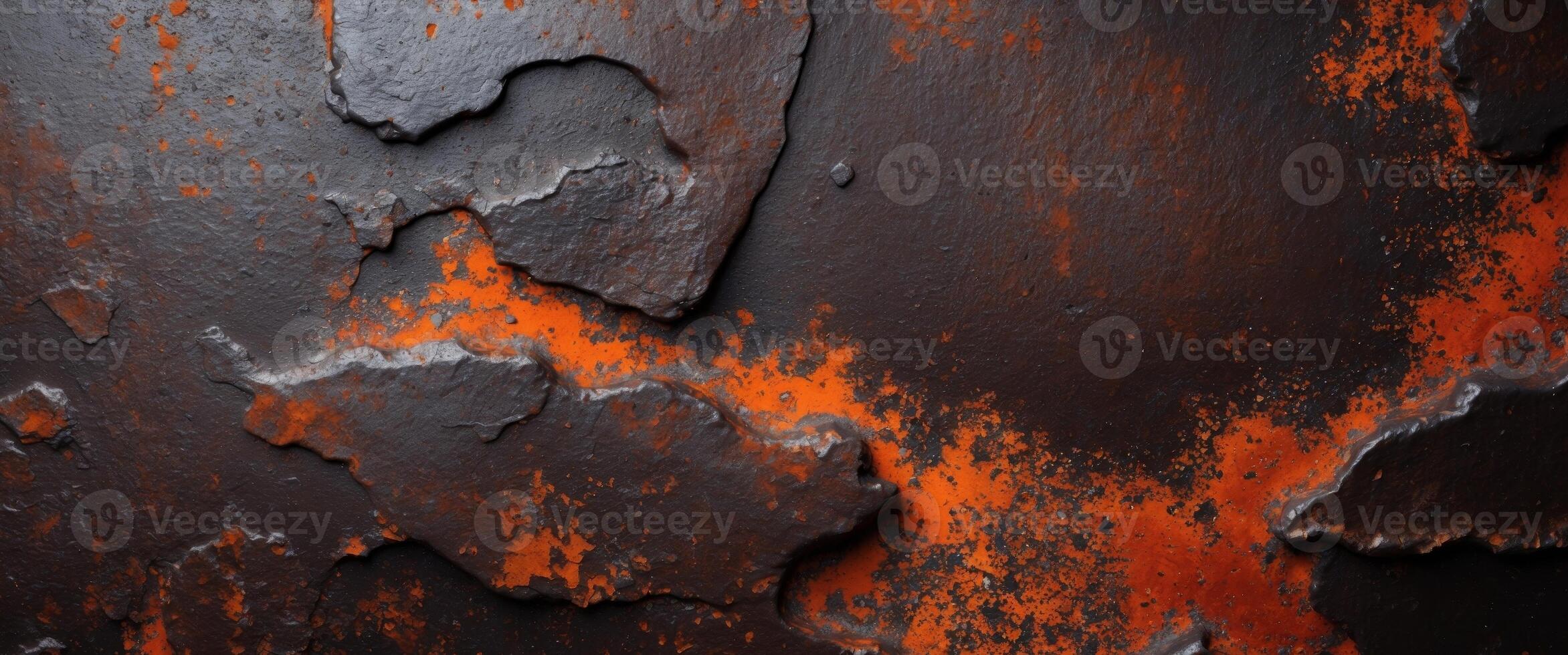 Dark Brown and Orange Rusty Metal Texture Background photo