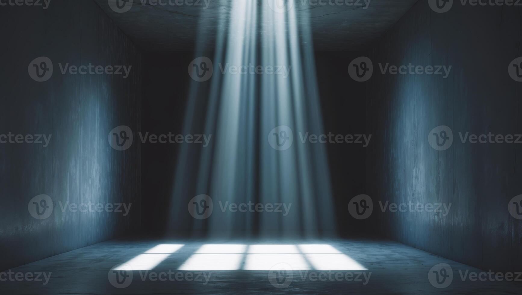 Light rays shining through dark spaces creating atmospheric effects. photo