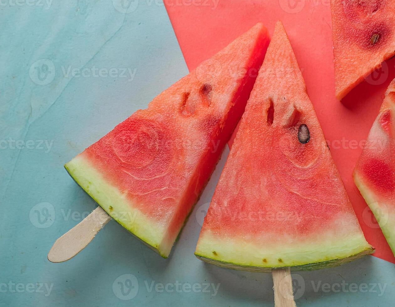 Fresh and Juicy Slices of Watermelon Ready to Enjoy photo