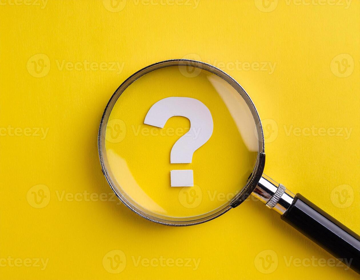 Business and Financial Inquiry Magnifying Glass with Question photo