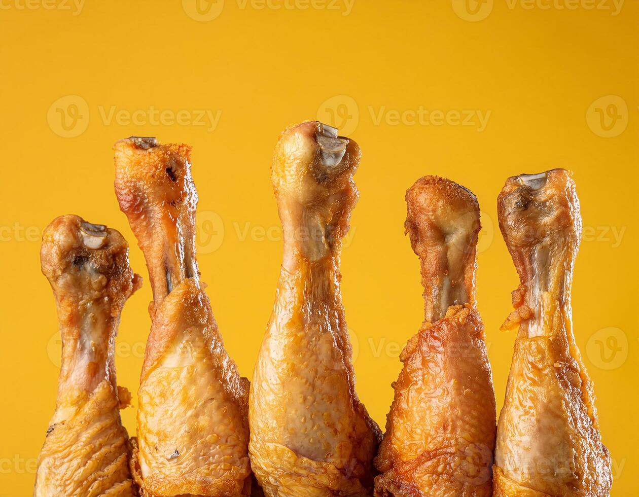 Raw Poultry Thigh on Yellow Backdrop photo