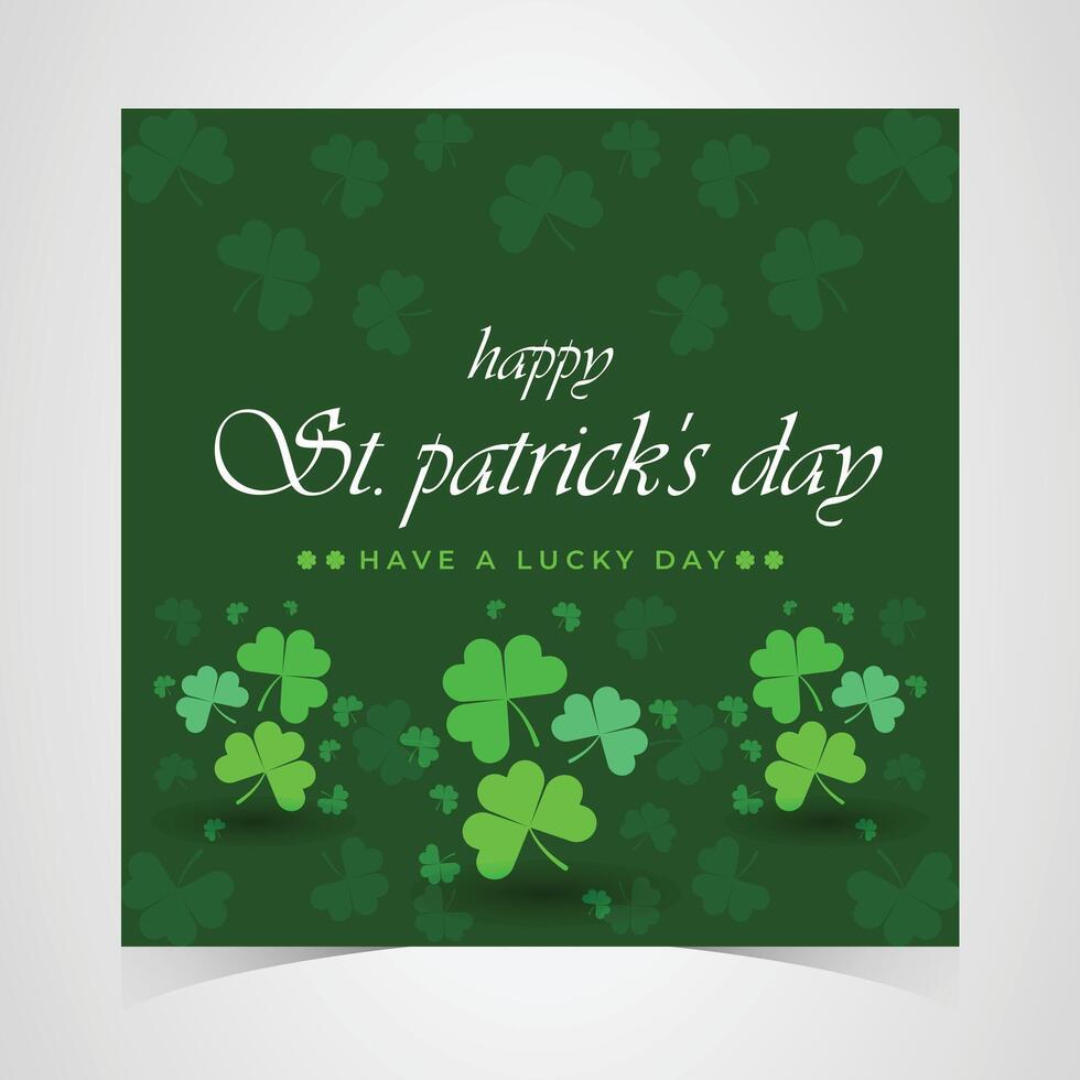 st. patrick's day dark green background with subtle shamrocks and elegant script typography, classic irish holiday theme vector
