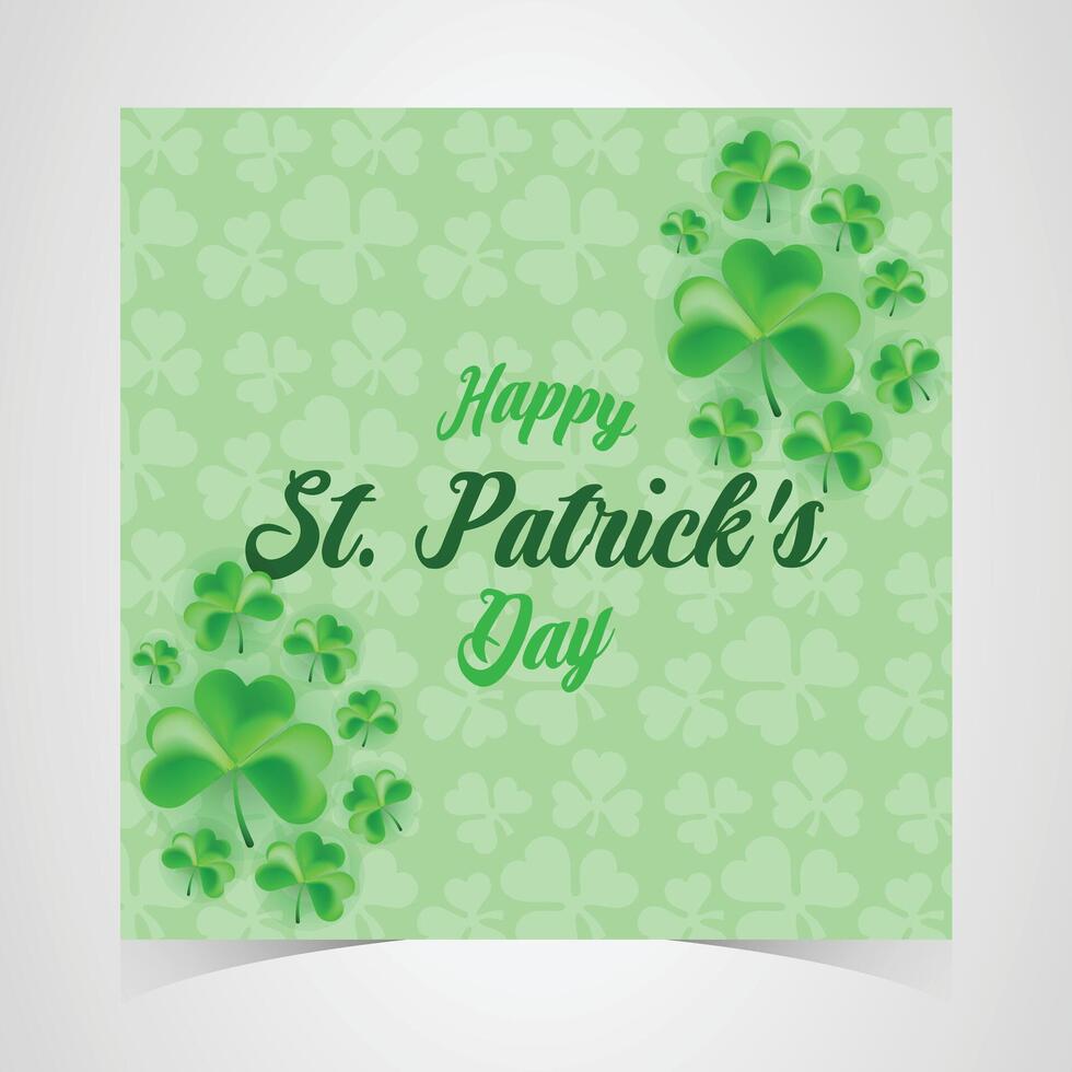 st. patrick's day soft green background with scattered shamrocks and stylish typography, festive and lucky irish holiday theme vector