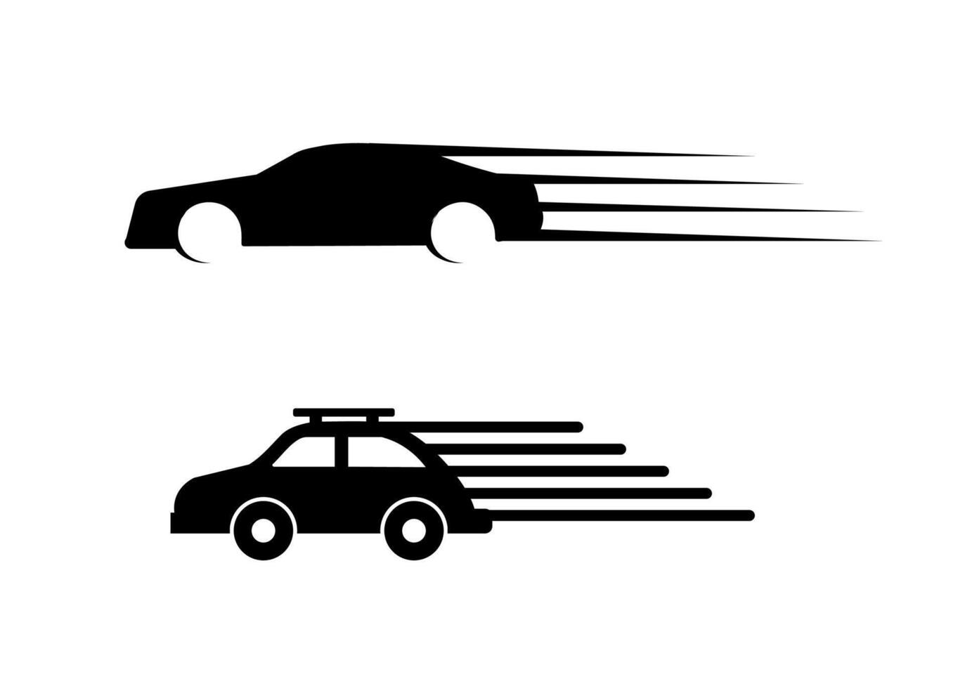 Car icons and logo automobiles for travel truck bus and other transport signs design illustration on black and white colour. vector