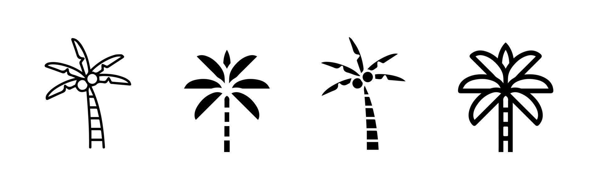 Palm tree summer logo set icon design and template vector