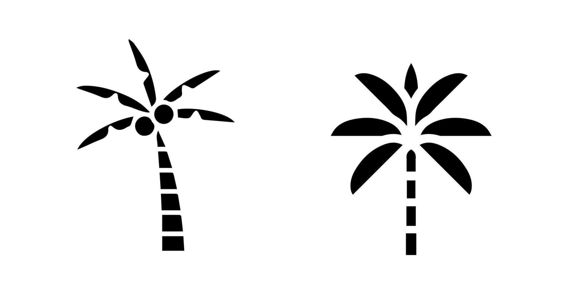 Palm tree summer logo set icon design on black colour vector