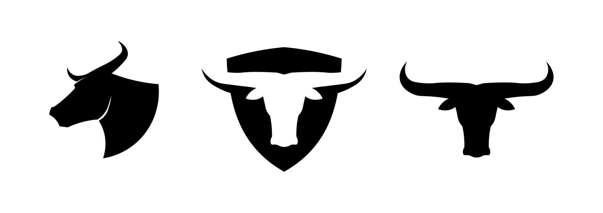 Bull and buffalo head cow logo design animal illustration vector
