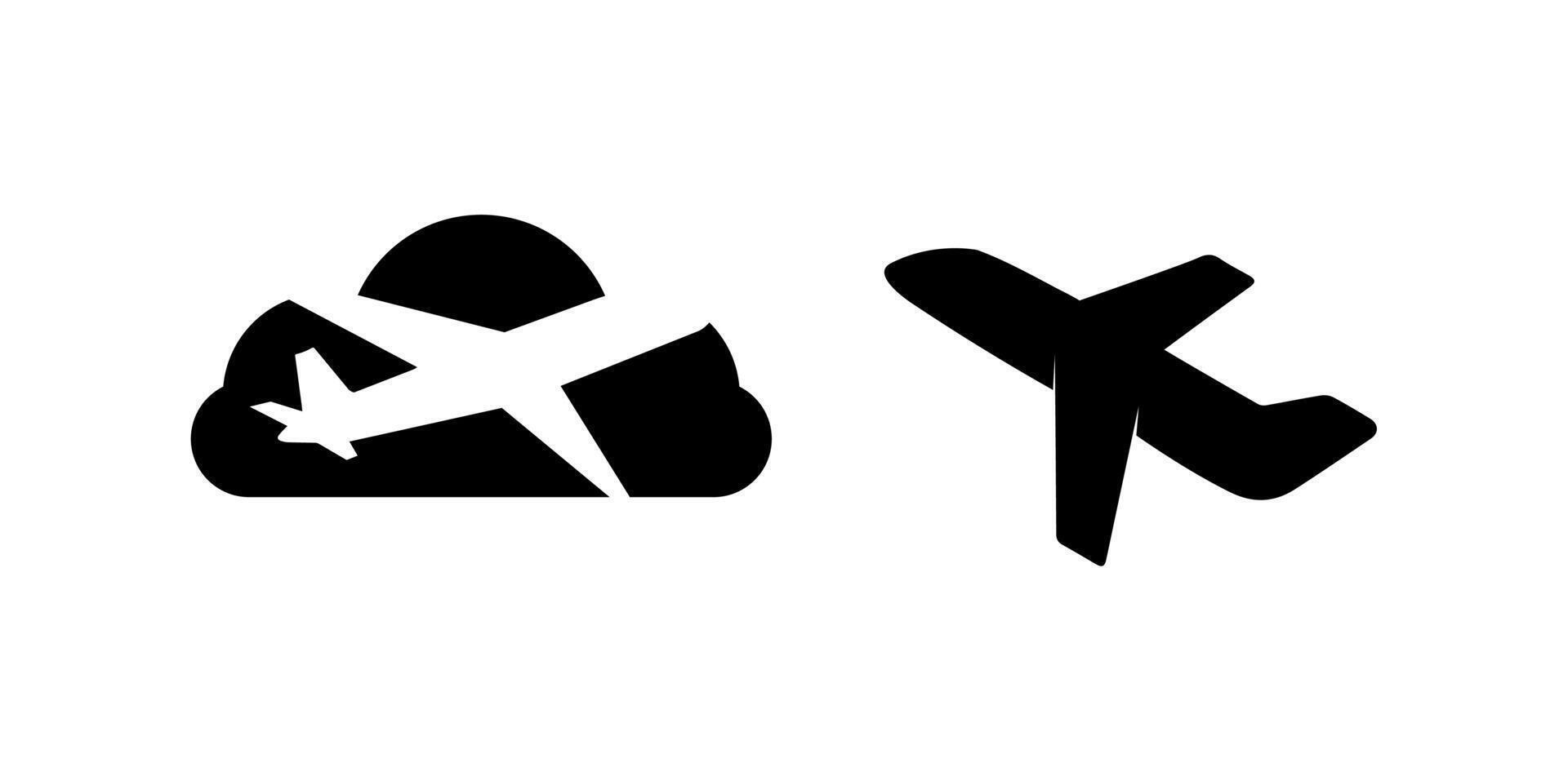 Flight aeroplane and logo design transportation illustration on white background vector