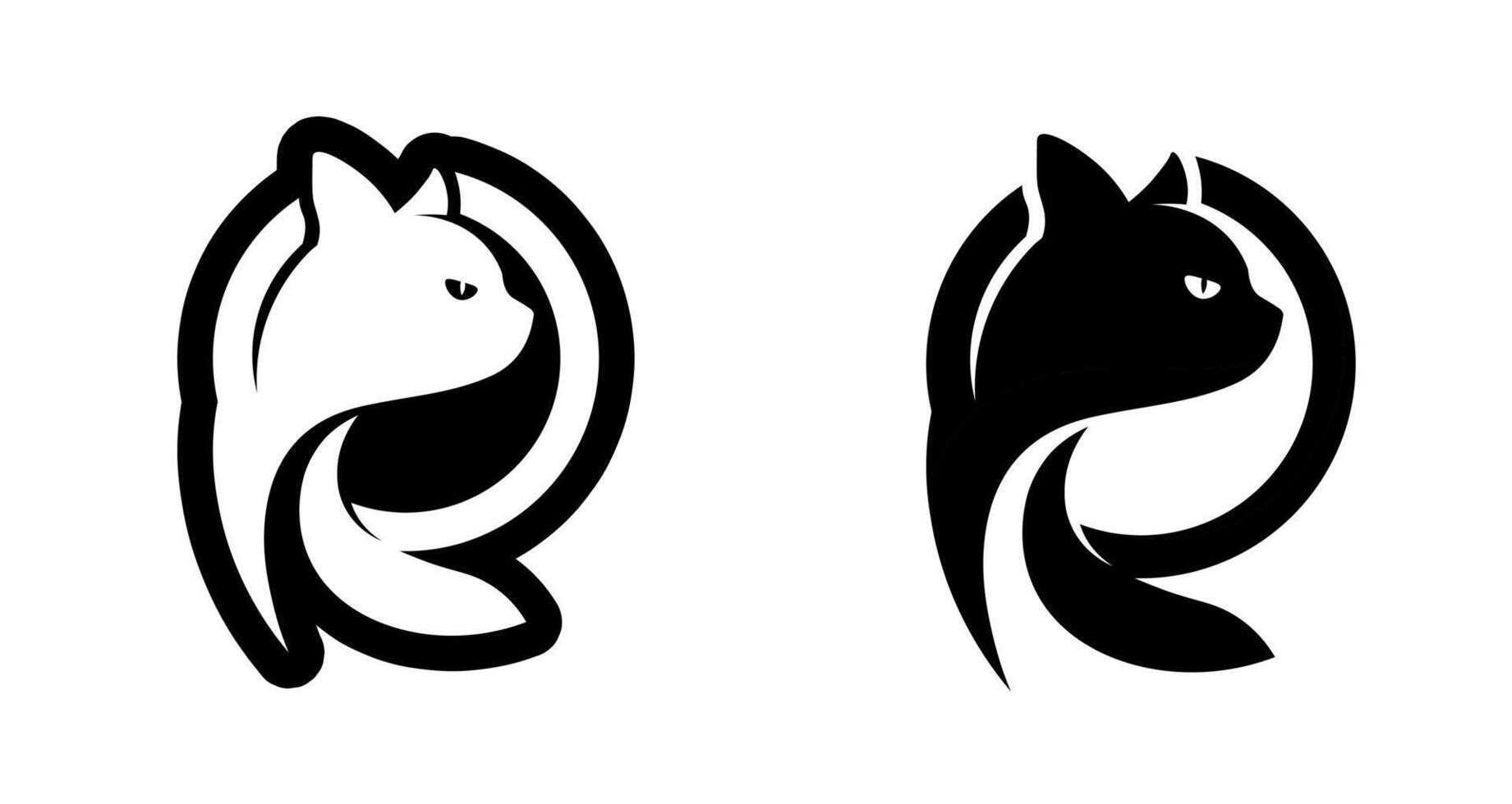 cat logo animal design illustration on white background vector