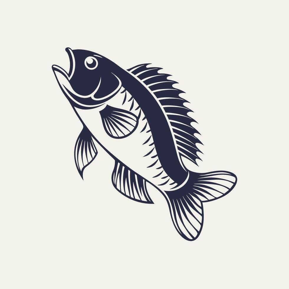 A Pupfish with a long tail and a long body vector