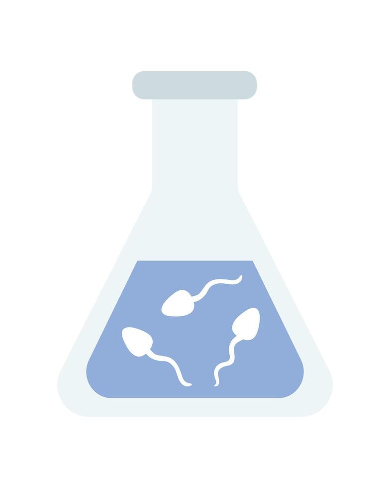 Medical analysis. Flask with sperm. Illustration in flat style. vector