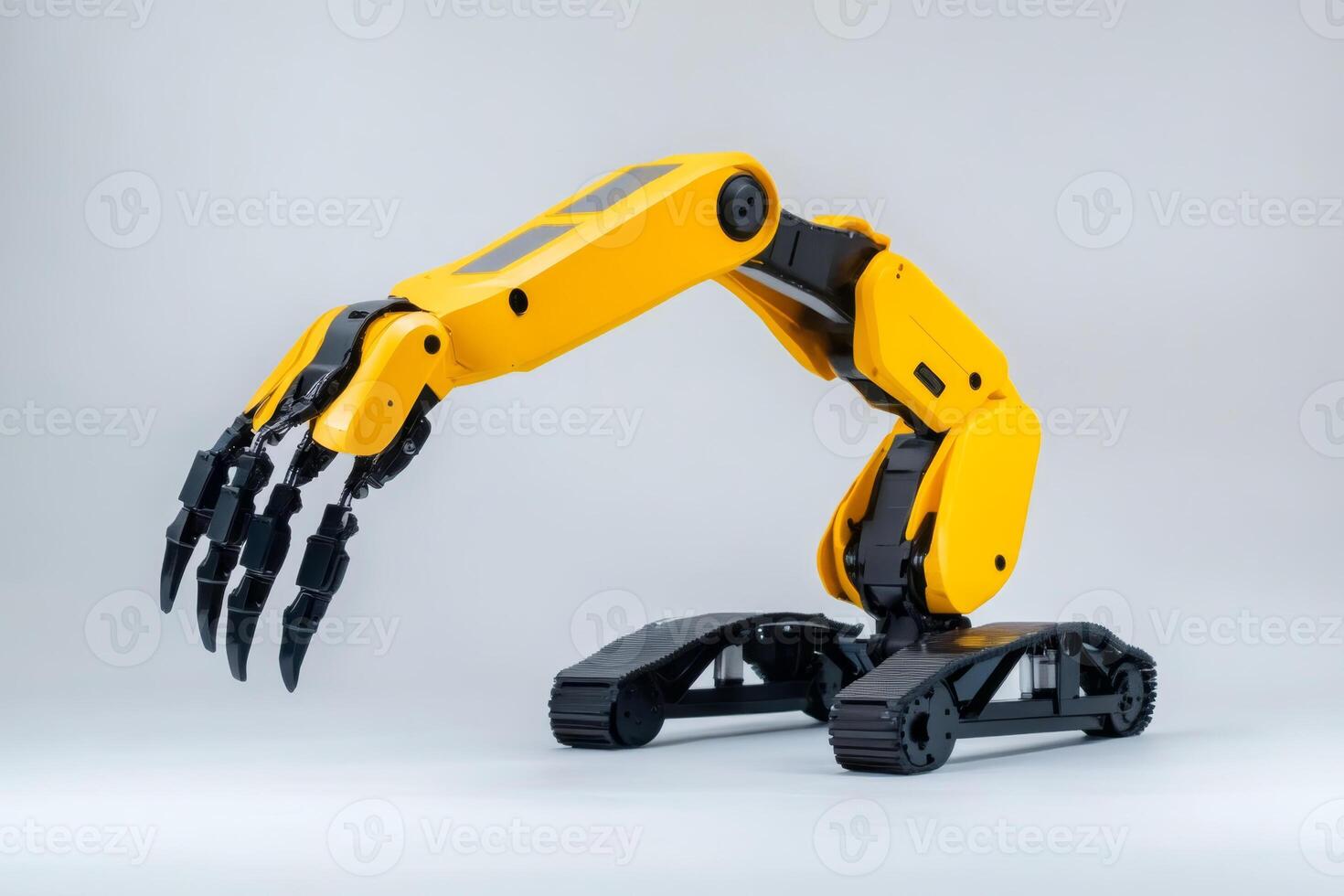 Robotic arm with enhanced gripping capability on a neutral background for innovation and design exploration photo