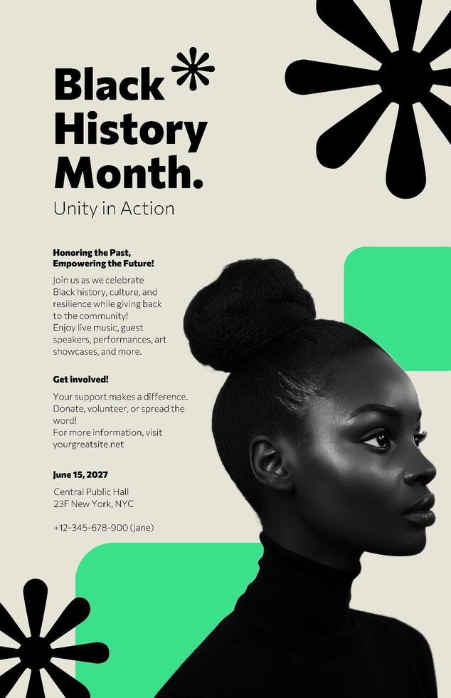 Black History Month Charity Event Poster template