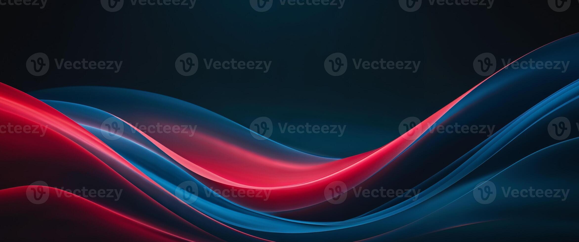 Abstract Red and Blue Gradient with Flowing Lines on a Dark Background. photo