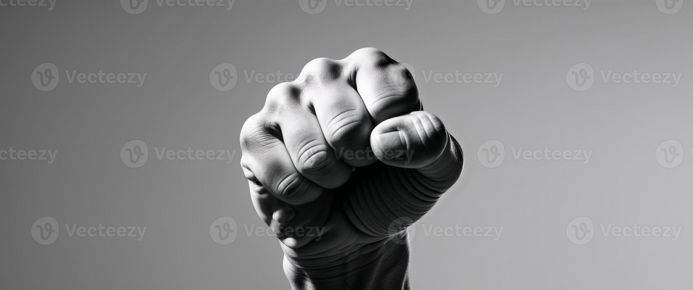 Fist held firmly showing determination and strength in a confident gesture photo