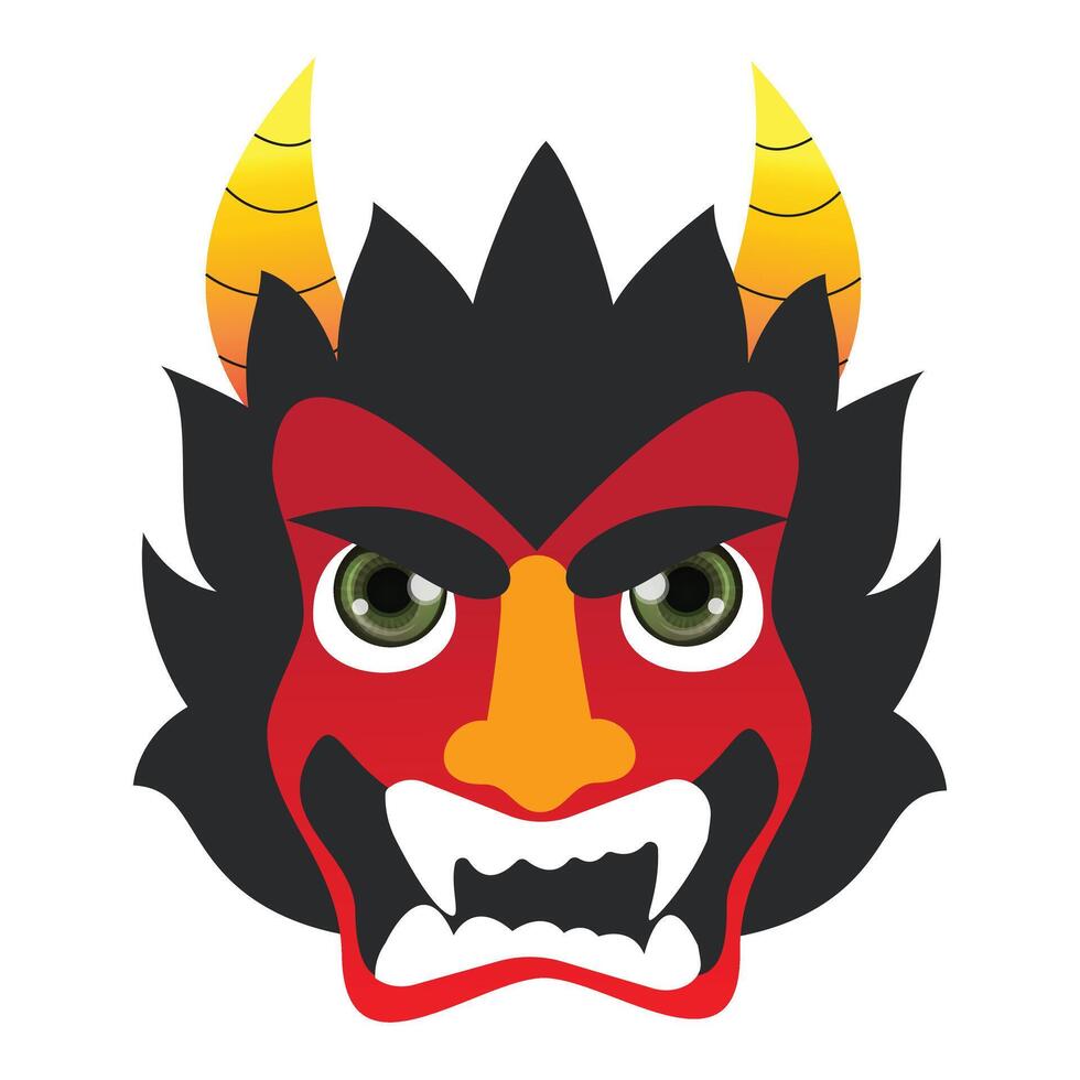 Japanese Oni Cartoon Mask vector