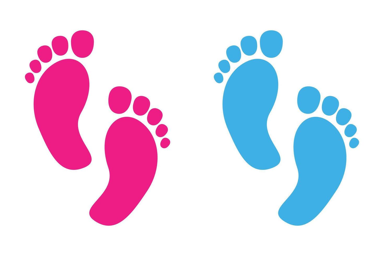 Baby Feet Pink And Blue Icon vector
