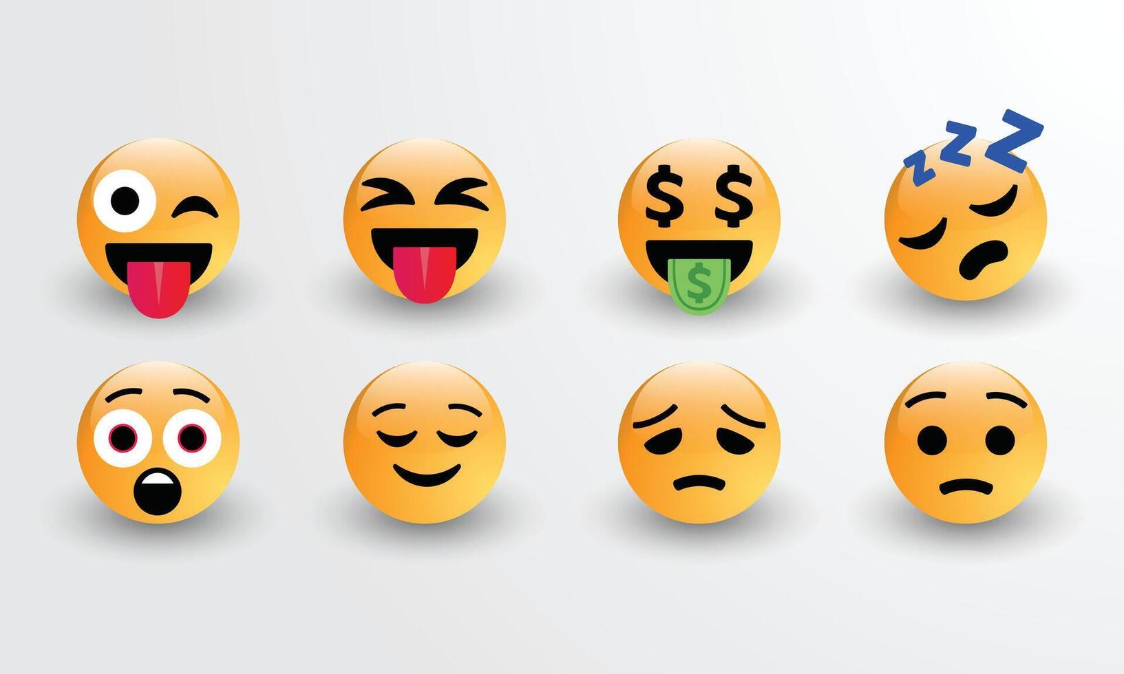 set of expression emoji vector