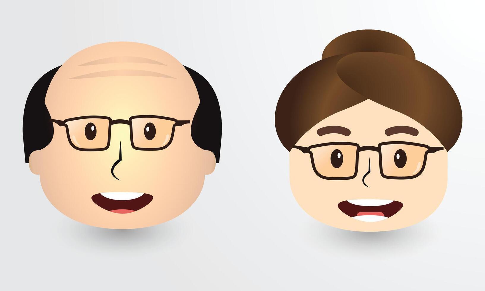 Happy Elderly Couple Emoji vector