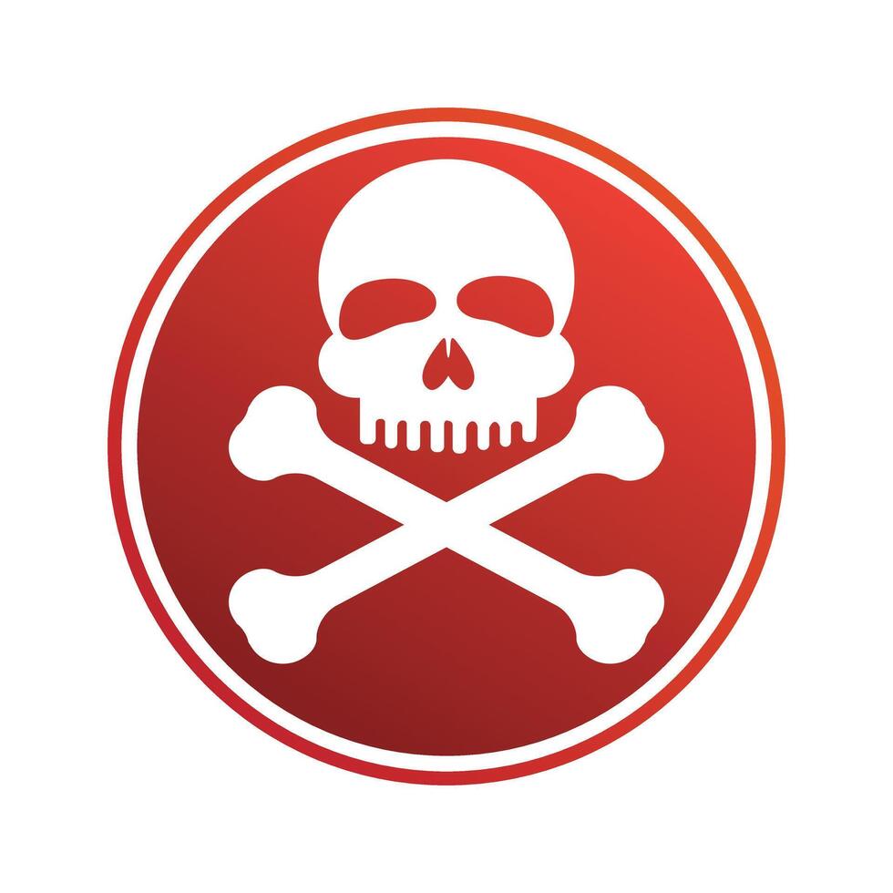 danger sign with skull design vector