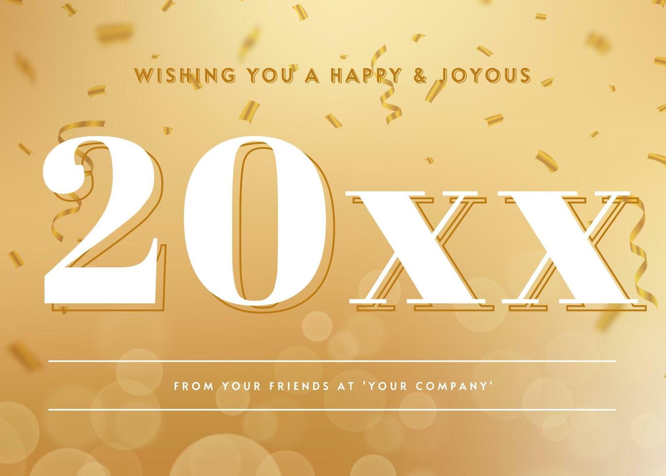 Silver & Gold Company New Year Party Greeting Card template