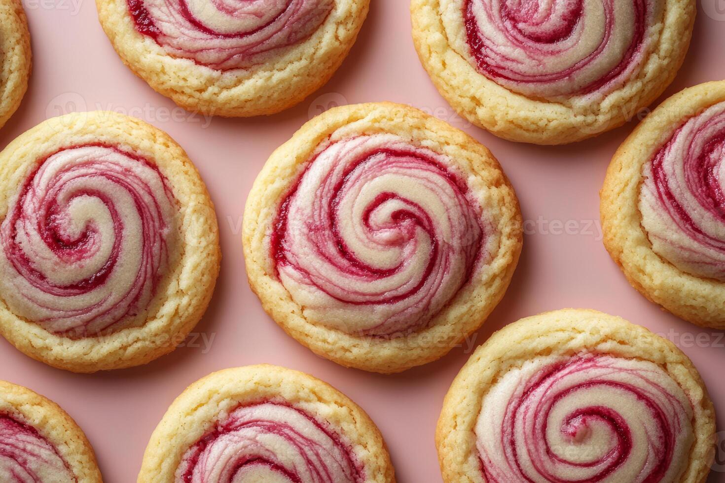 Raspberry swirl cookies with a soft texture photo