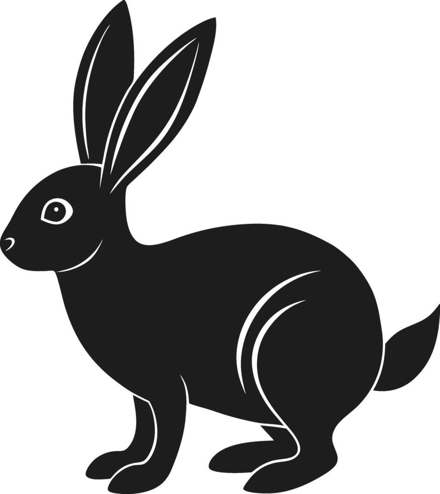 Easter Bunny Silhouette Illustration - Adorable Hare Design vector