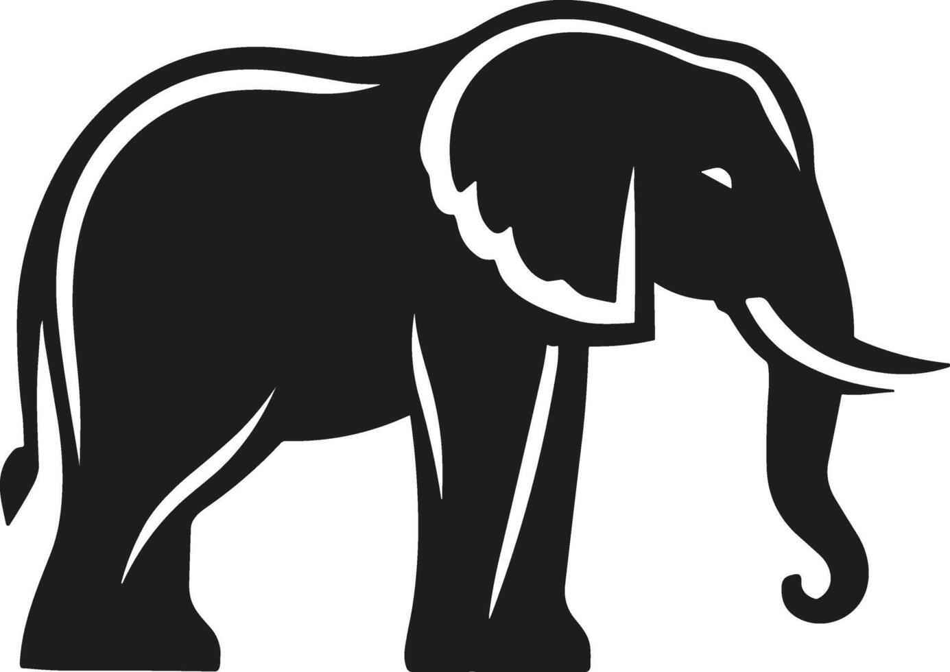 Elegant Silhouette of an Elephant Illustration vector