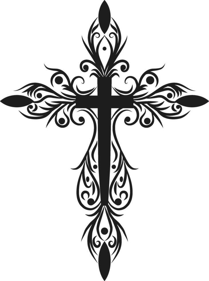 Intricate Cross Illustration for Easter and Religious Designs vector
