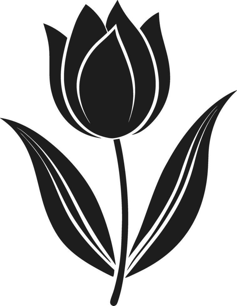 Tulip Flower Silhouette - Easter Illustration vector