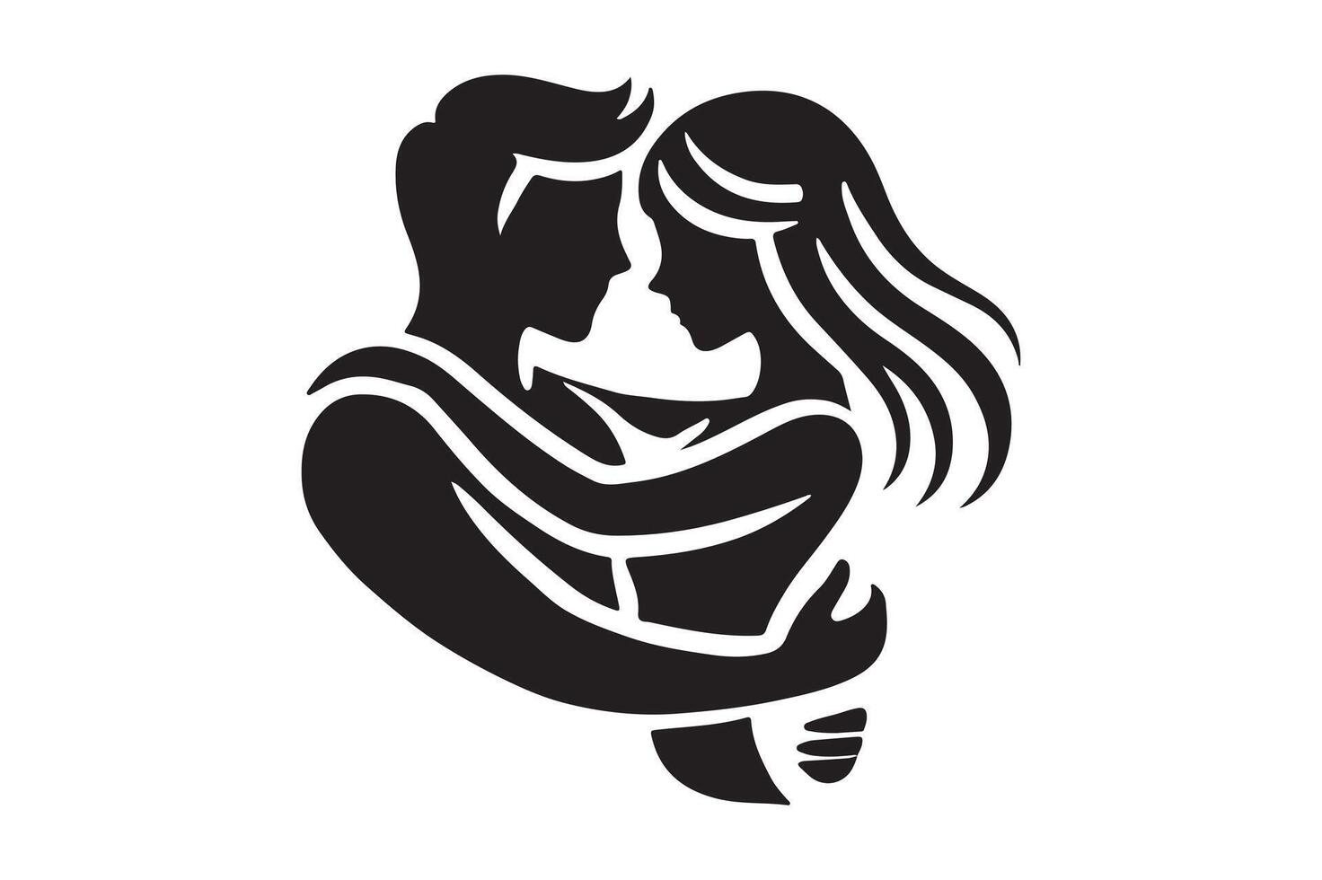 Holding Hands Silhouette Romantic Love Art vector