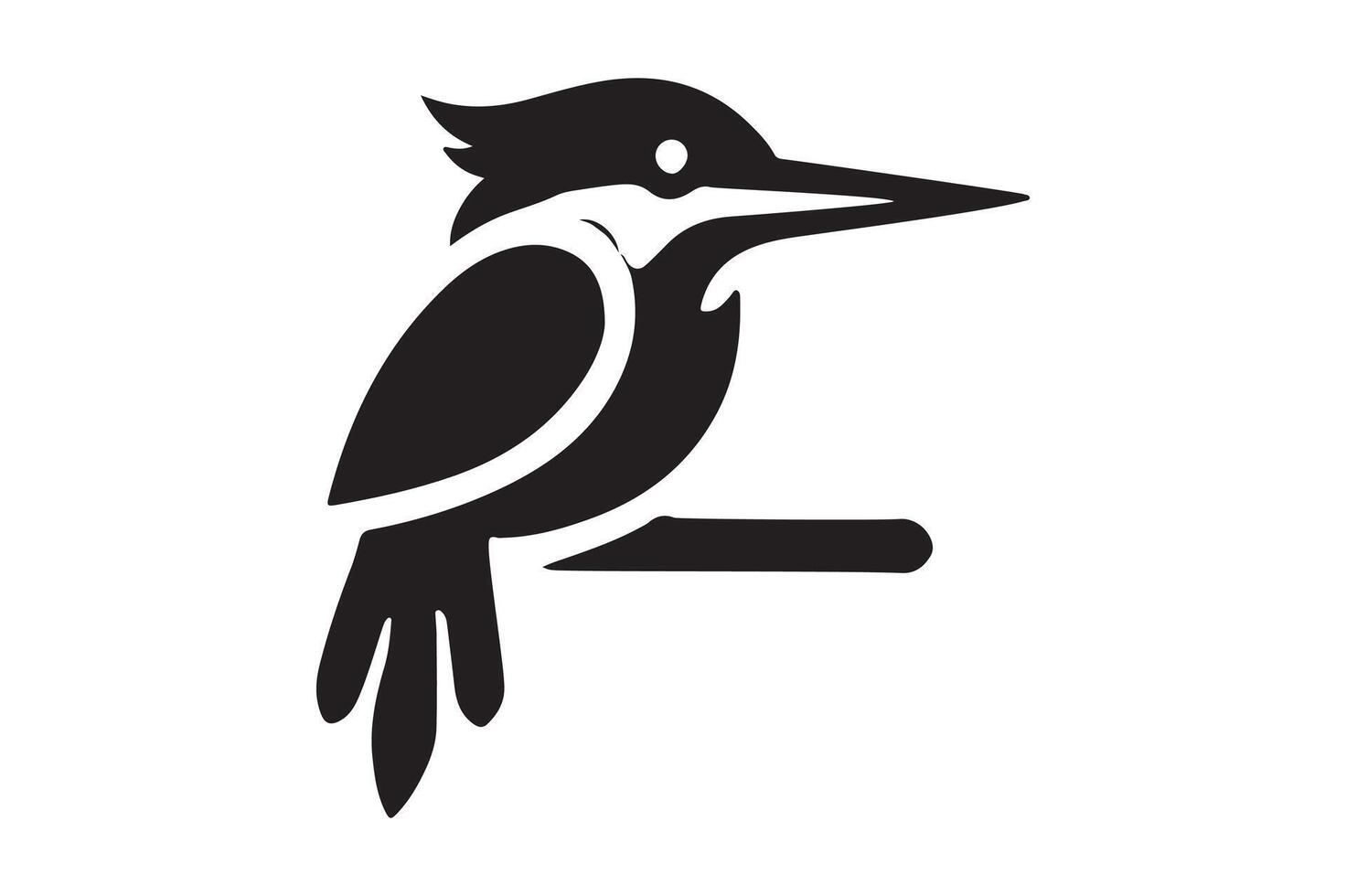 Minimalist Kingfisher Silhouette Clean Black Art vector