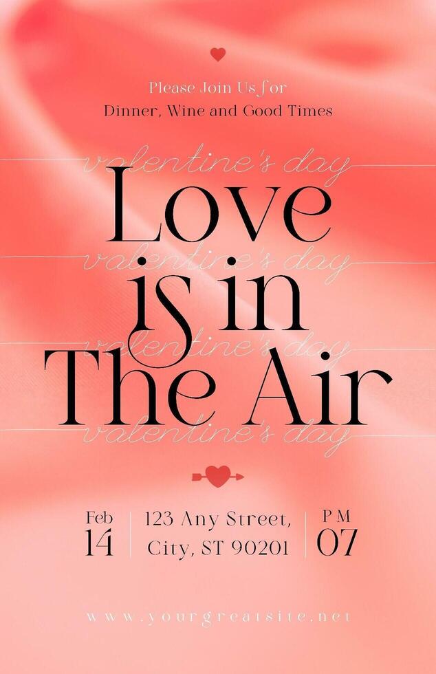Love is in The Air for Valentine's Day Party Invitation Poster template