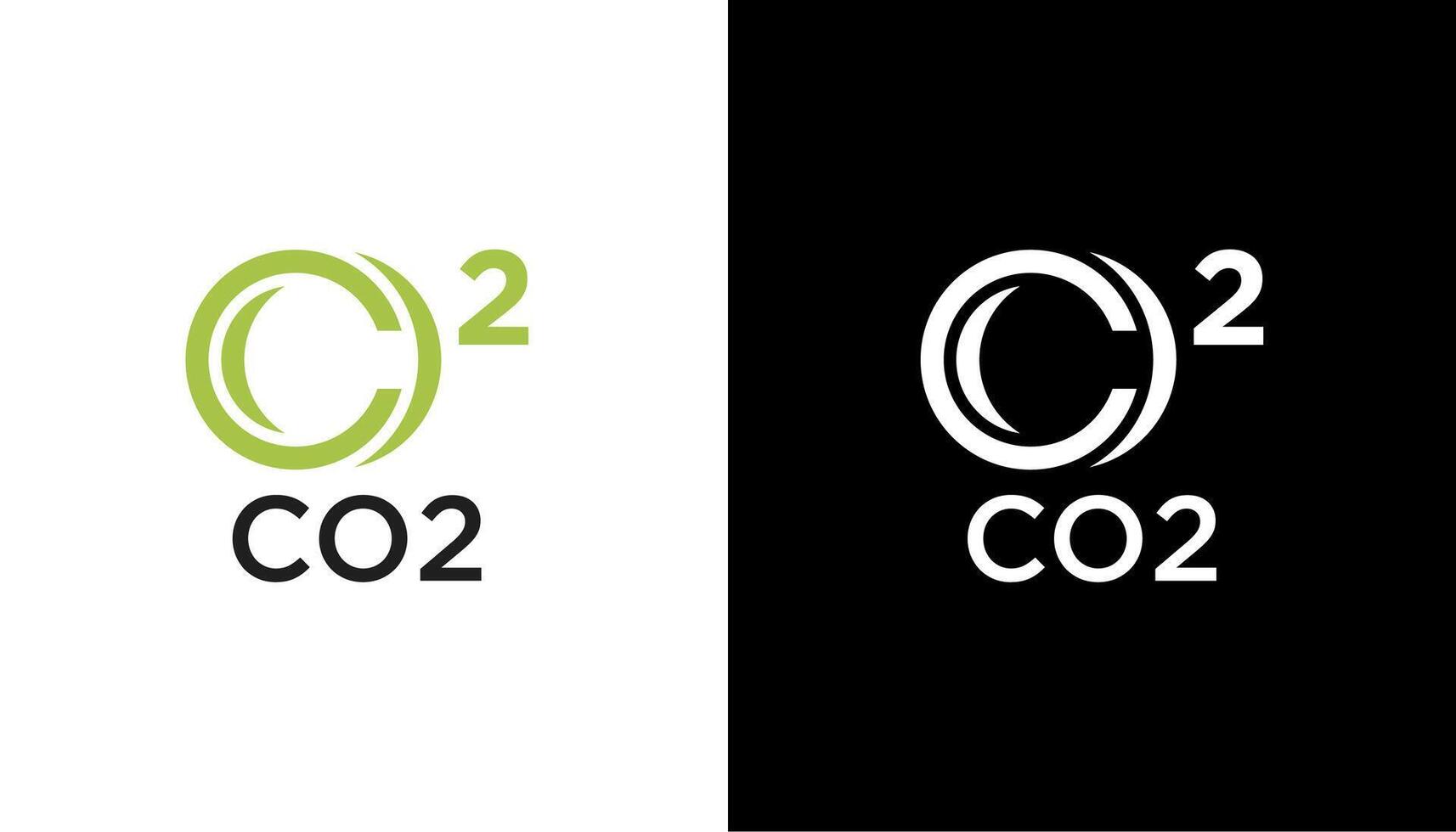 co2 icon logo design isolated on white and black background. illustration vector