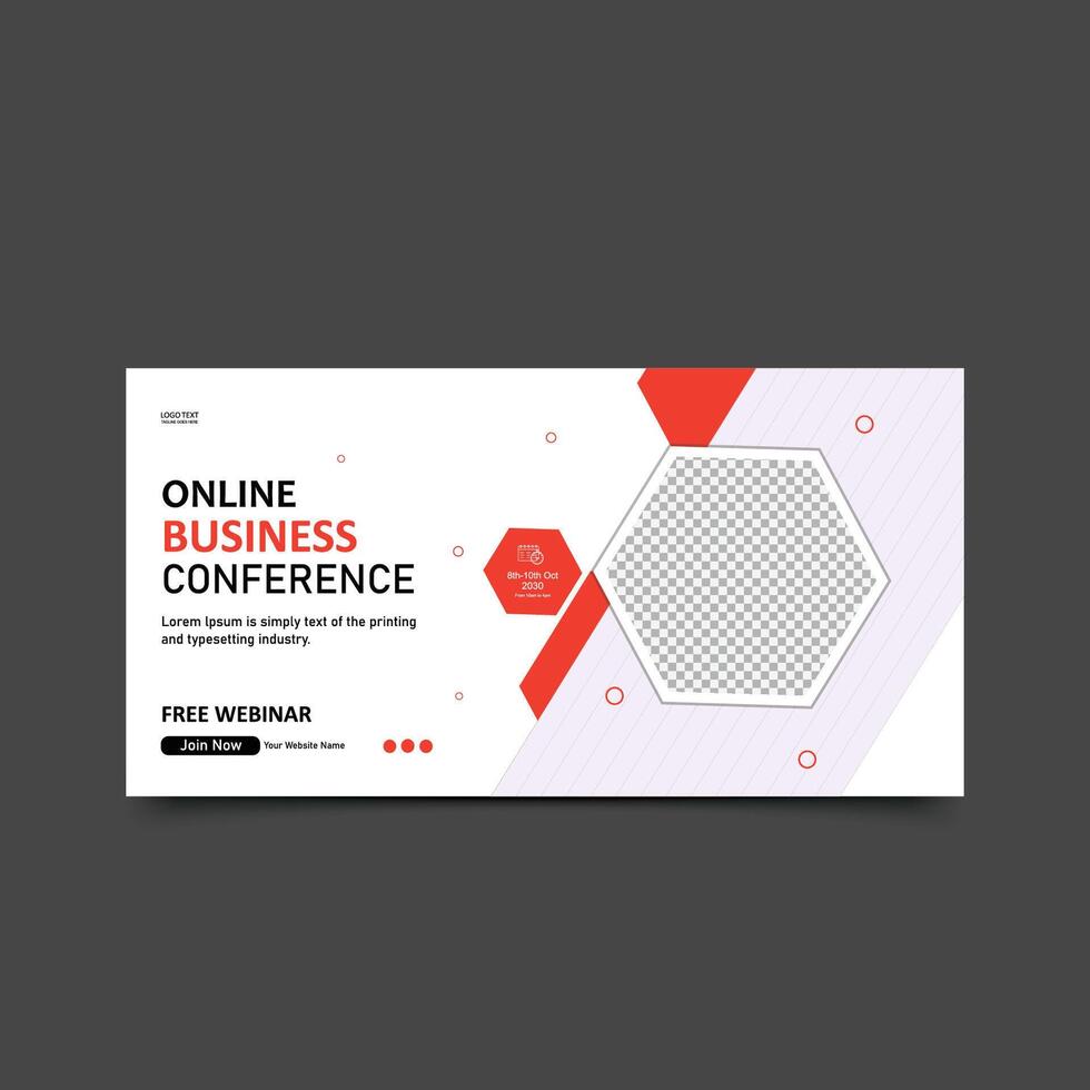 Business Conference online live webinar banner design.Live invitation post conference banner template design vector