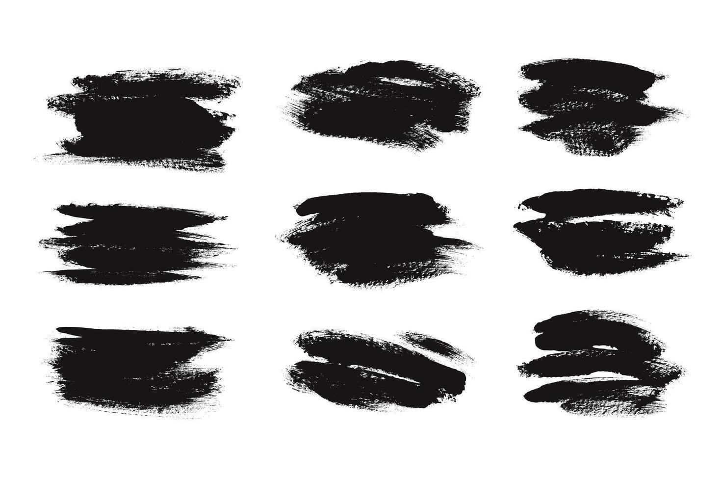 Grunge Brush Strokes and Lines, Artistic Text Boxes. Creative brush lines with rough edges. Abstract freehand doodle line borders. Highlight splashes vector