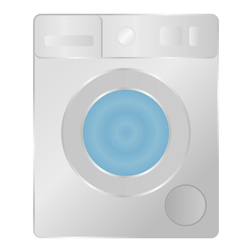 White Washing Machine Household Appliance. Washing Machine Front View. vector