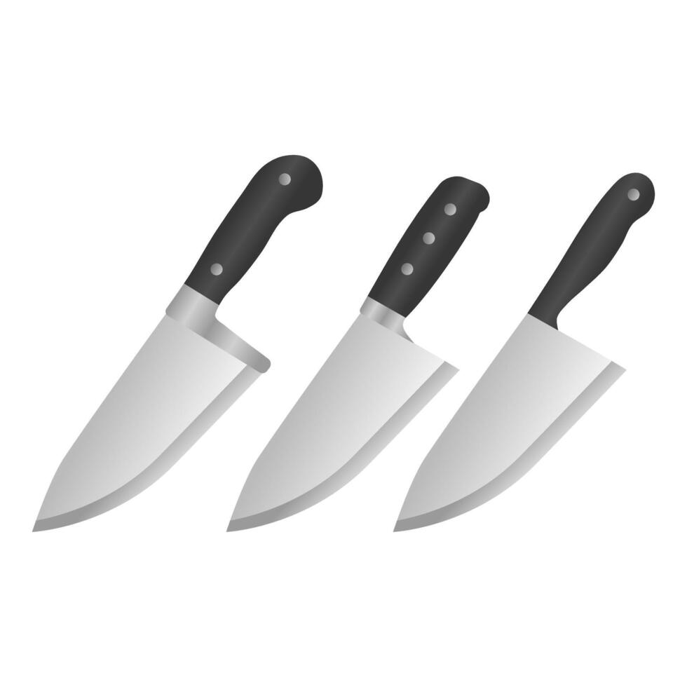 Sharp Kitchen Knife Cooking Tools. Knife Element Cutting Tools. vector