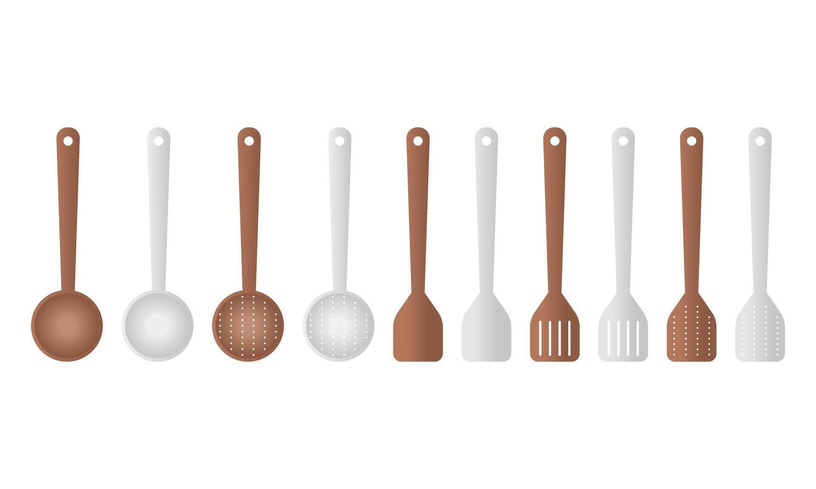 Cooking Tool Spatula. Wooden and Stainless Spatula Icon. Kitchen Utensils Spatula. vector
