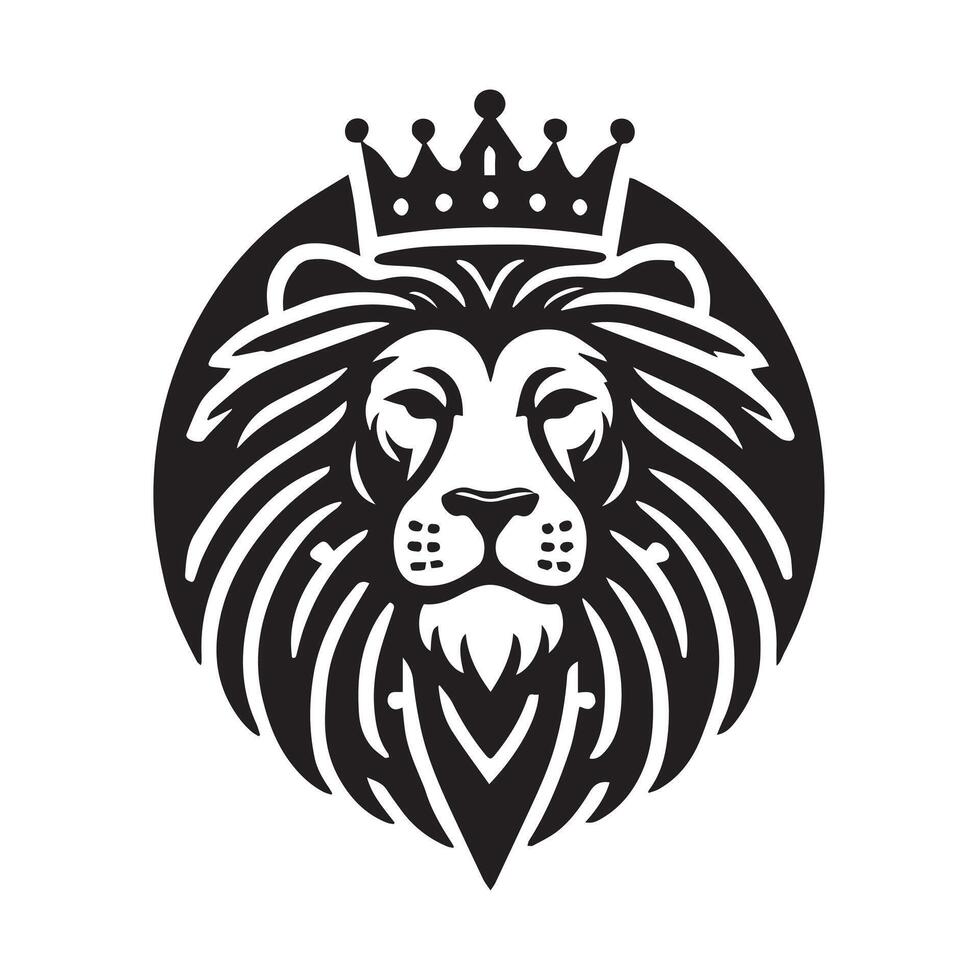 Lion with Crown Logo Design vector