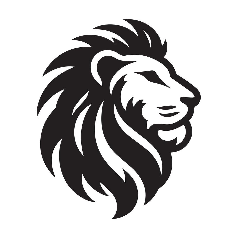 lion's head, set within a circular frame. vector