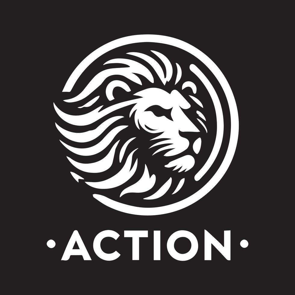 A bold, stylized silhouette of a lion's head, perfect for logos, emblems, or graphic design elements. vector
