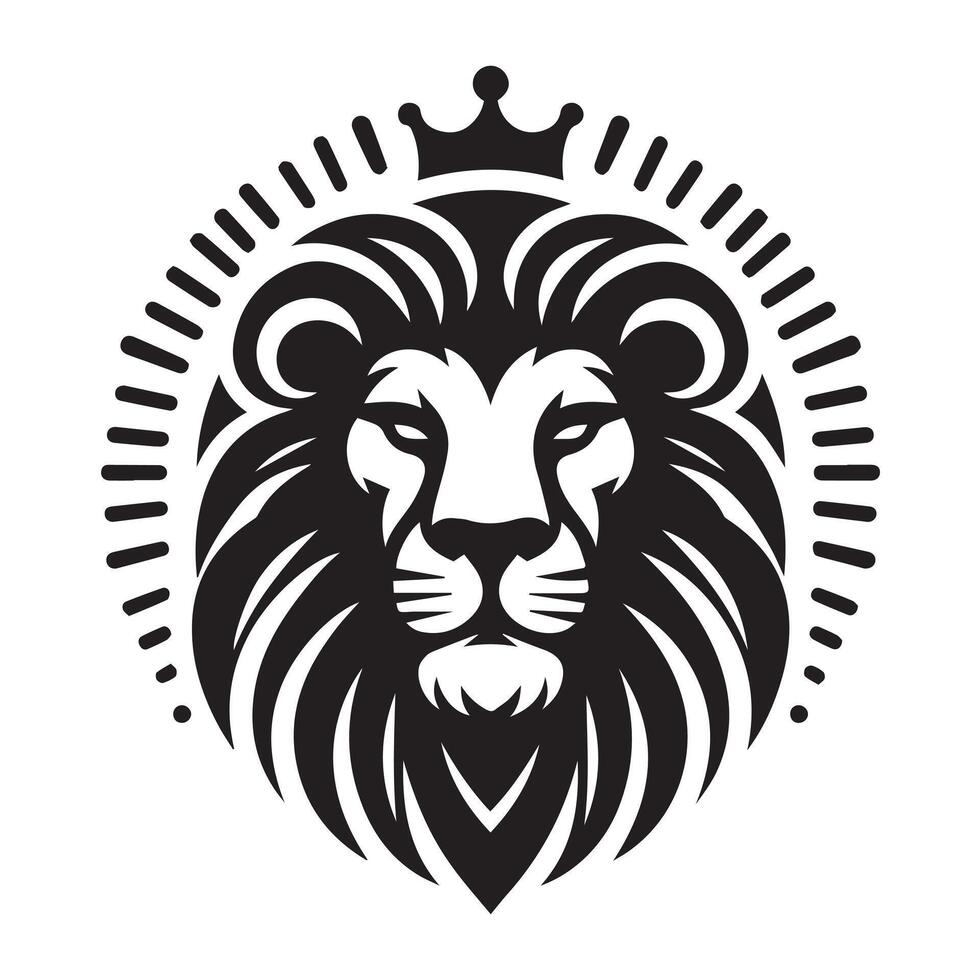 Lion Head Logo in Vintage Style vector