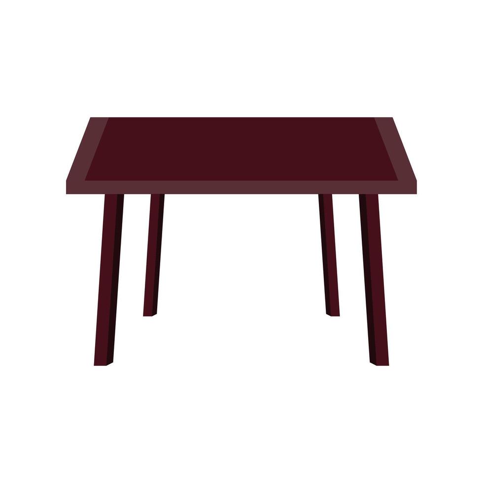 Empty wooden table with a rectangular top standing on four legs vector