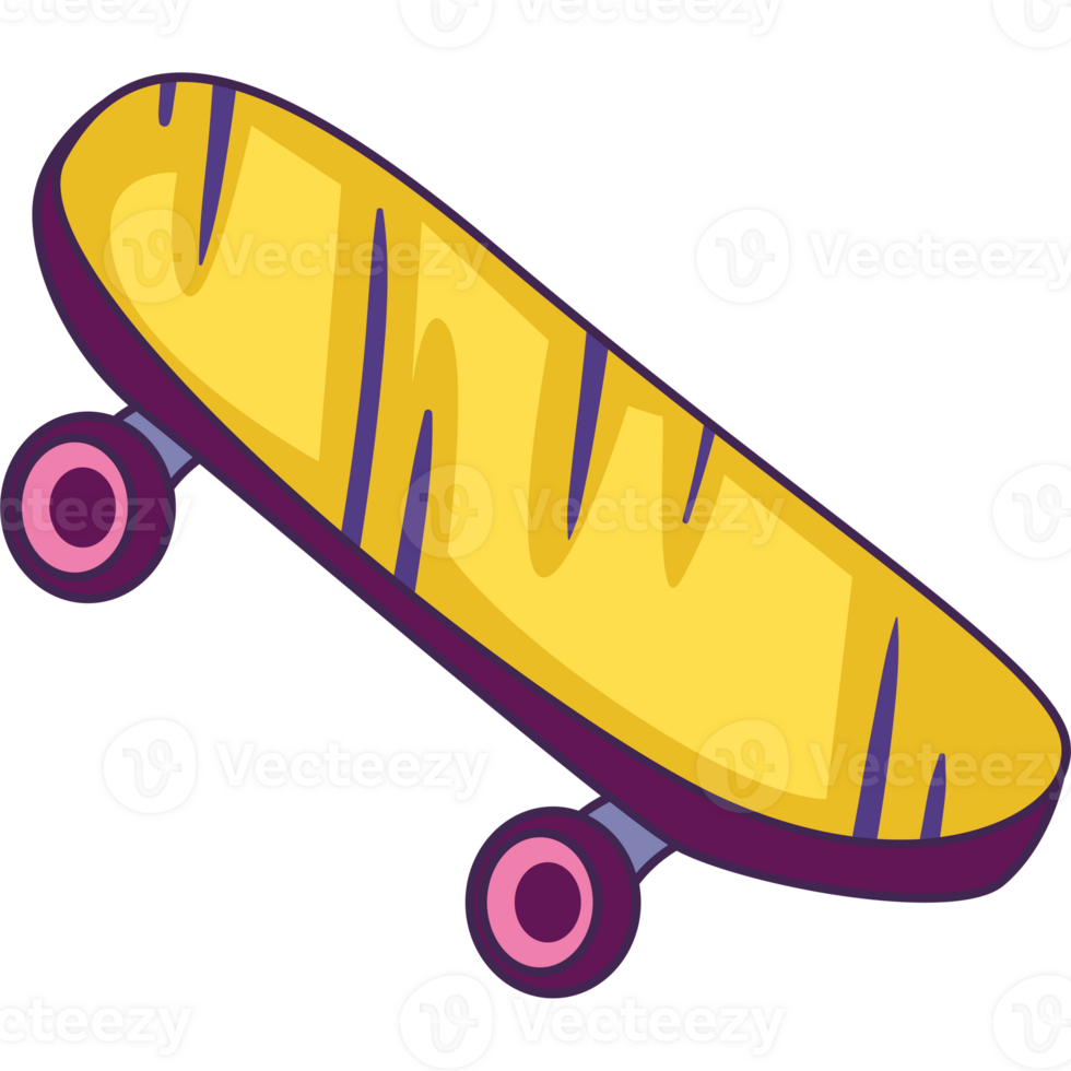 Nineties pop art style skateboard png
