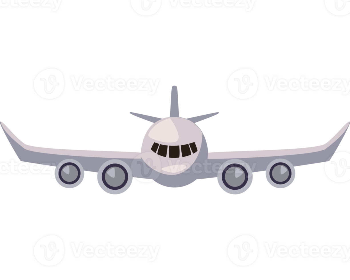 Airplane flying travel front view png