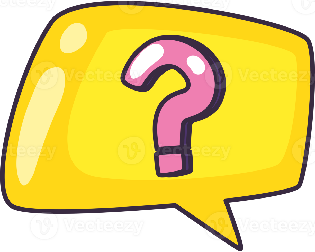 Yellow Speech bubble with interrogation sign discussion png