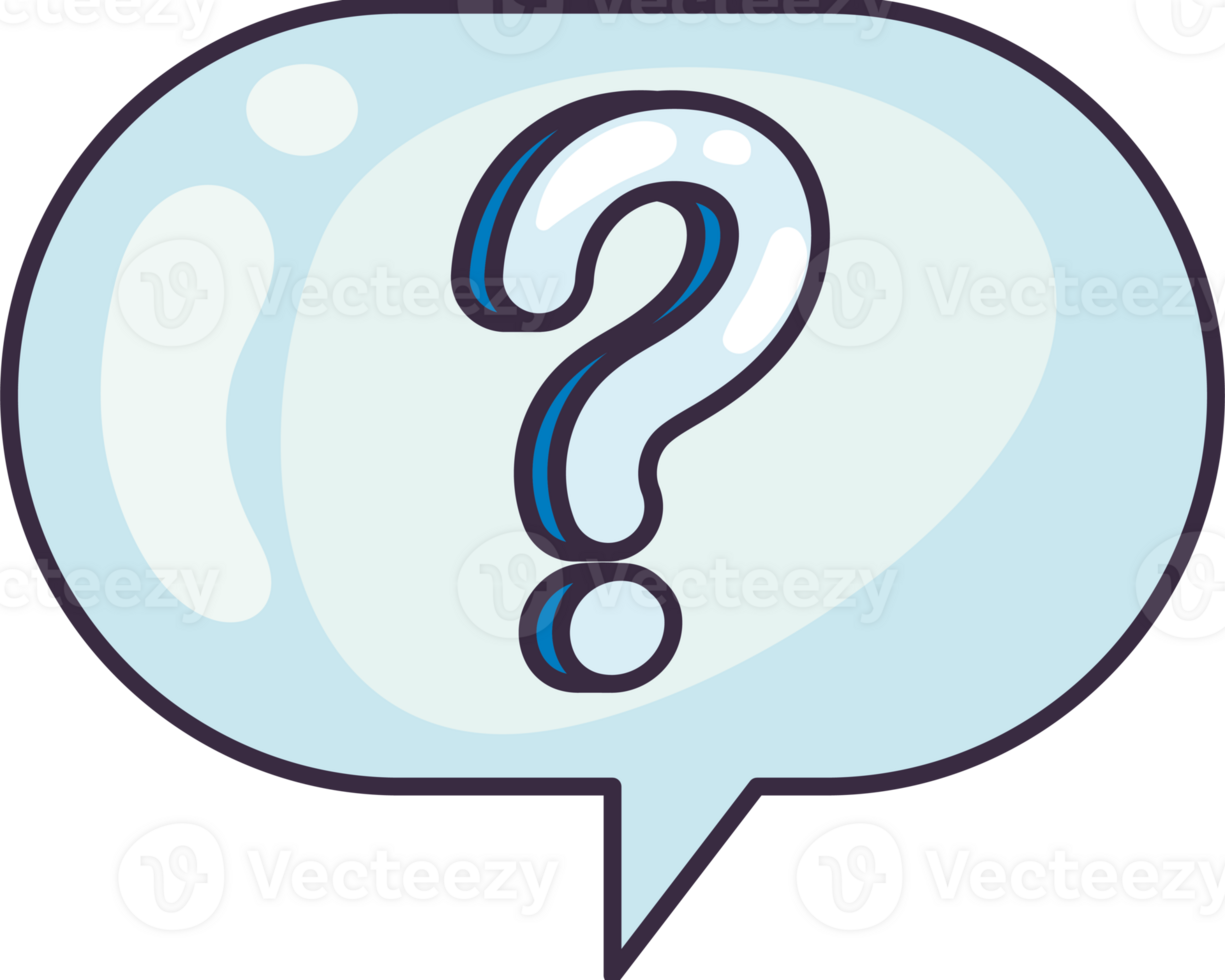 White Speech bubble with interrogation talking png
