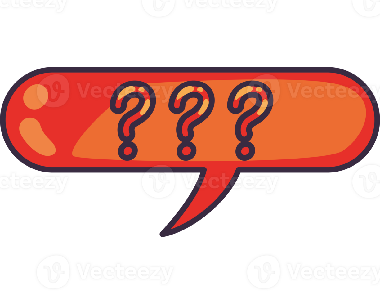 Orange Speech bubble with interrogation sign answer png